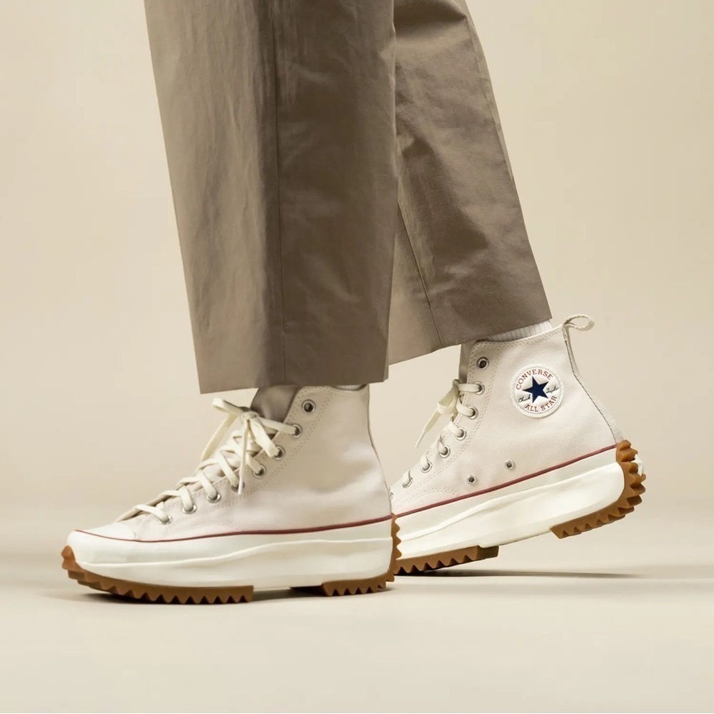 Converse Run Star Hike High Parchment Platform Sneakers Size 6